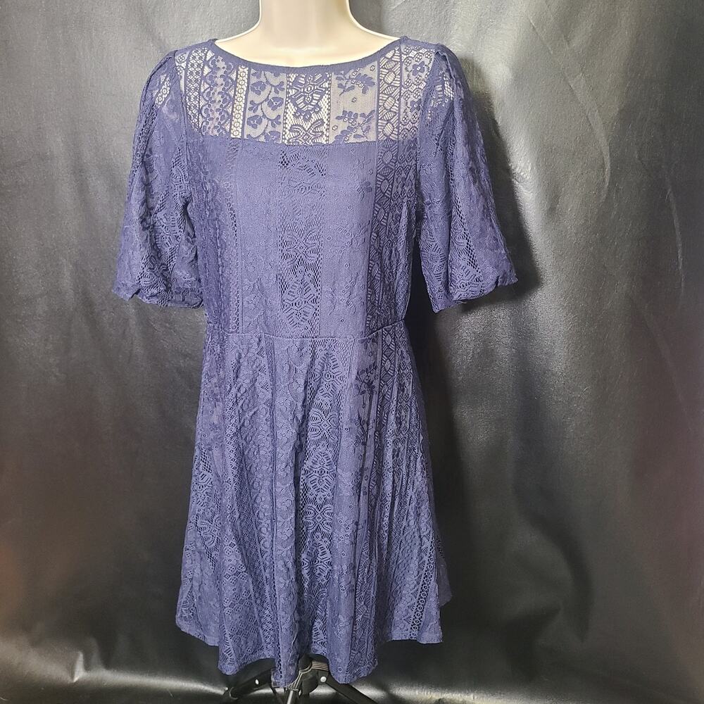 NWT xhilaration navy blue lace fit and flare dress size small